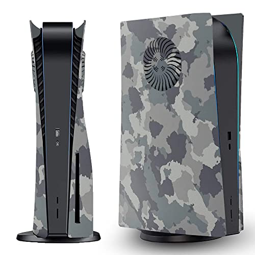 Plate for ps5 Faceplate Case with Cooling Vents Cover Replacement Plate for PS5 Disc Edition Hard Shell Faceplate Camouflage Skin Cover Plates ABS Side Plate for PS5 Console Controller Camouflage