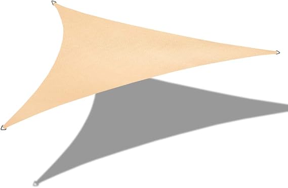 Alion Home 12' x 12'x 12' Triangle Waterproof Woven Sun Shade Sail in Vibrant Colors (Beige)