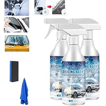 Deicer Spray for Car Windshield,Auto Windshield Deicing Spray, De-Icer Spray, Ice Remover Melting Spray Multi-Purpose Melters Winter Car Essentials for Fast Removing Snow, Ice and Frost (3 PCS)