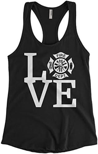 Women's Love Fire Department Firefighter Fire Fighter Racerback Tank Top