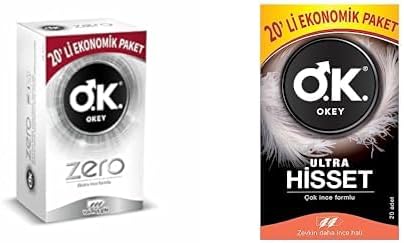 Okey Zero Extra Thin Form Economic Package Condom (1 x 20 Pieces) + Okey Ultra Feel Very Thin Form Economic Package Condom (1 x 20 Pieces)