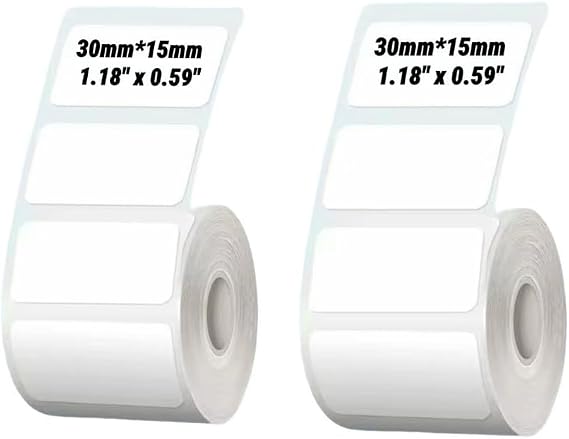 White Thermal Labels Compatible with Phomemo,Marklife for Barcode, Price Tags, Shipping & Logo Design (2, 1.18" x0.59" 460pcs/Roll)
