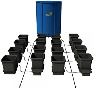 AutoPot 16 Pot System with 3.9 Gallon pots and 60 Gallon FlexiTank - Self-Watering Gravity-Fed Hydroponic Indoor System, Black