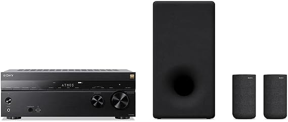 Sony STR-AN1000 7.2 CH 8K A/V Receiver: Dolby Atmos, DTS:X, Bluetooth, WiFi, Google Chromecast, Spotify Connect, Apple AirPlay, HDMI 2.1 and SA-SW5 300W Wireless Subwoofer for HT-A9/A7000/A5000/A3000
