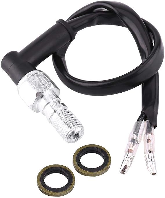 Universal Hydraulic Brake Light Switch - M10x1 Hollow Banjo Bolt, Leak-Proof Aluminum, Fits Motorcycle Scooter Dirt Bike ATV, Pressure Activated Brake Switch for Rear Tail Lights