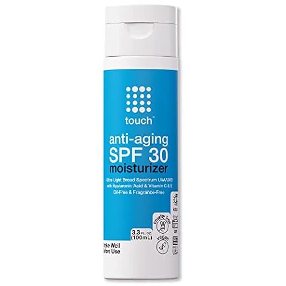 TOUCH SPF 30 Face Moisturizer with Vitamin C & Hyaluronic Acid, 3.3 oz