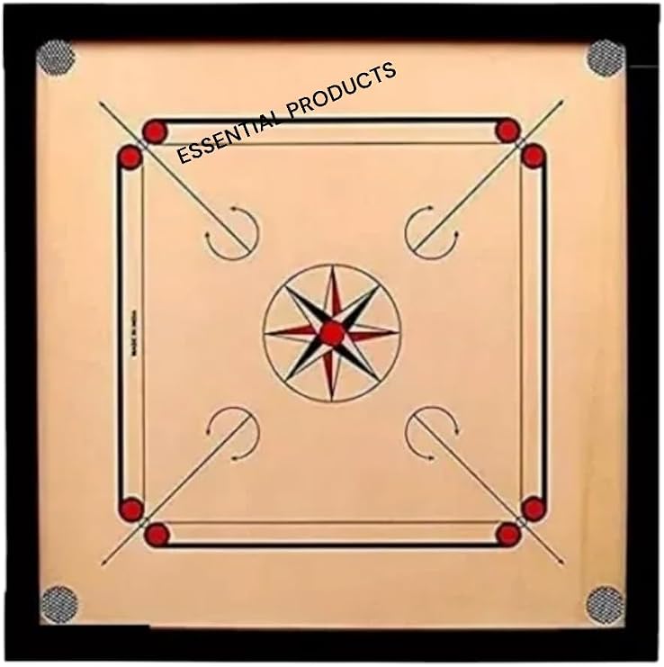 Carrom Board Game, Wooden Coins Set Family Fun Indian Wooden Board Game (34 x 34)