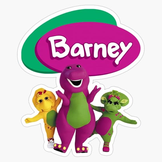 FUUNY Barney The Dinosaur Sticker Decal Size 5"