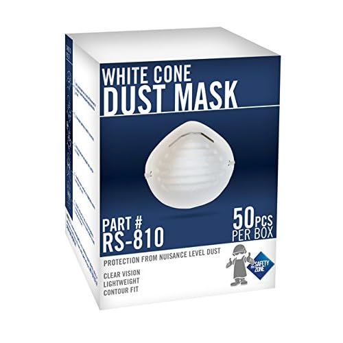 The Safety Zone White Cone Dust Masks, Non-Rated Nuisance Level 50 per Box