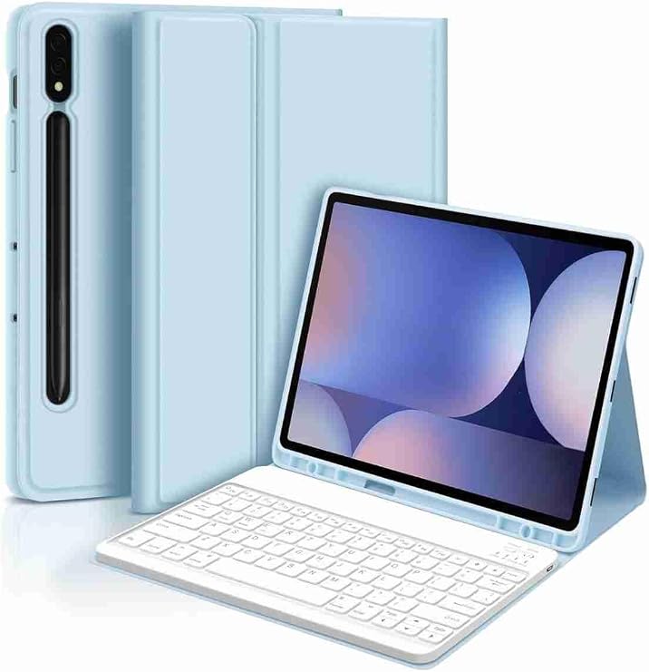 Fuchsia Galaxy Tab S10 Plus ile Uyumlu 12.4" Standlı Klavyeli Tablet Kılıfı