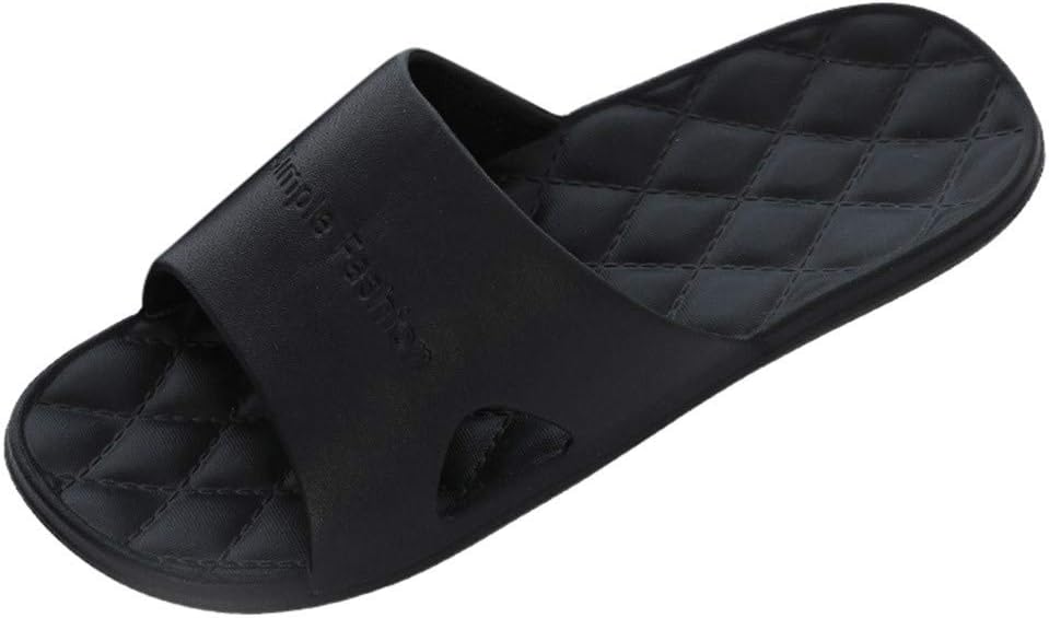 AnFeng Home Shower Pool Fashion Casual Non-Slip Shoes Men's Couples Bathroom Slippers Men's Slipper Men's Slippers Memory Foam Black