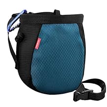 Moko Rock Climbing Chalk Bag, Bouldering Chalk Pot Bucket with Adjustable Belt & Carabiner Drawstring Climbing Gear