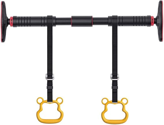 AGYH Portable Chin Up Bar, Steel Horizontal Bar On The Door, Hoist Ring Resistance Band Fitness Equipment, with Foam Hand Guard, 70-145CM Adjustable