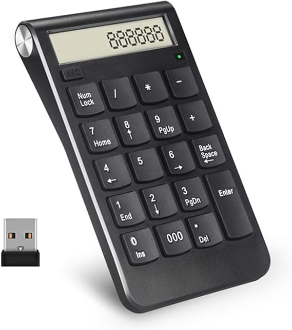 Coverzone Mini Sayısal Tuş Takımı, USB Bağlantılı Klavye, Nümerik Keypad, Sayı Girişi ve Hesap Makinesi Fonksiyonu, Kompakt Tasarım, Type-C Hızlı Veri Girişi, Siyah | ZR1273