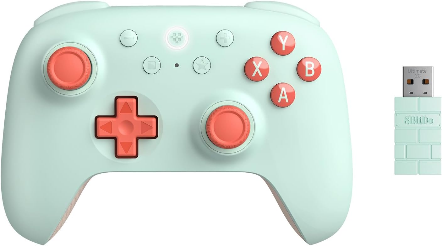 8Bitdo Ultimate 2C Wireless Controller for Windows PC and Android, with 1000Hz Polling Rate, Hall Effect Joysticks and Hall Triggers, and Remappable L4R4 Bumpers Mint