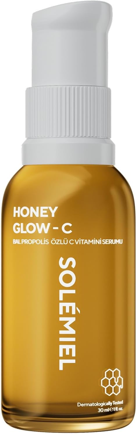 Solémiel Bal ve Propolis Özlü C Vitamini Serumu 30 ML - Alpha Arbutin, Ferulik Asit ve Niacinamide İçeren Leke Karşıtı, Aydınlatıcı ve Antioksidan Yüz Serumu