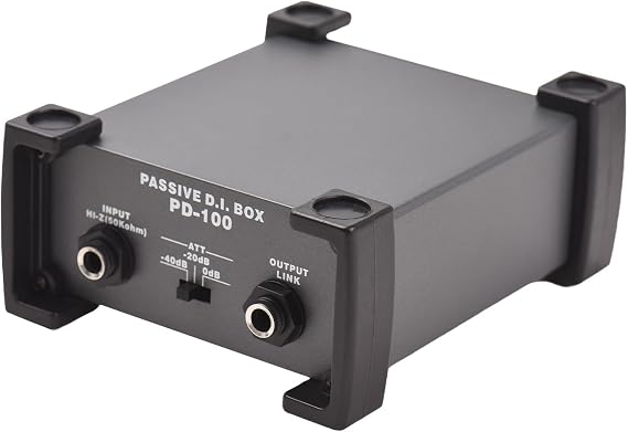 1 Channels Passive DI-Box Unit Hum Eliminator 1/4'' Instrument Direct Box to XLR Professional Impedance Transform Audio Isolator DI Direct Box for Touring and Live Performances