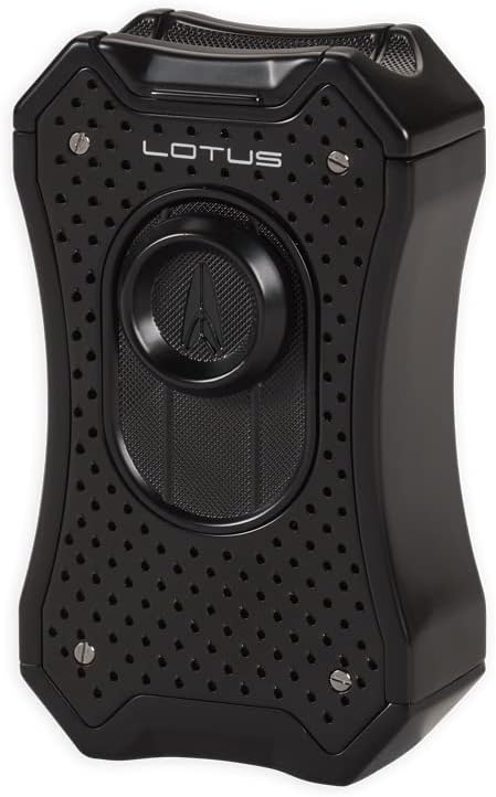 LIGHTERUSA Lotus Emperor Quad Flame Table Top Lighter (Black)