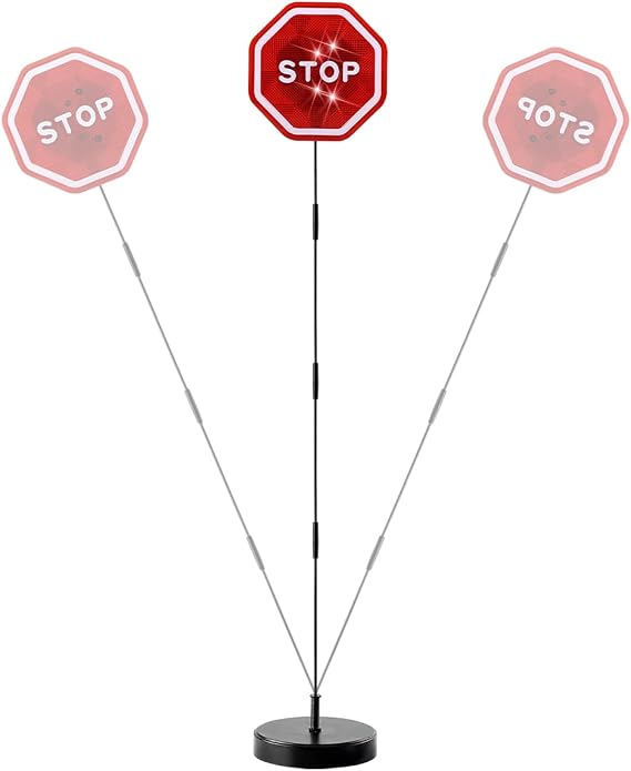 Mandark Flashing LED Stop Sign for Garage Parking Assist, Adjustable Height Automotive Garage Parking Stopper, Vehicle Exterior Stop Indicator Sensors, Universal for RV, SUV, Truck