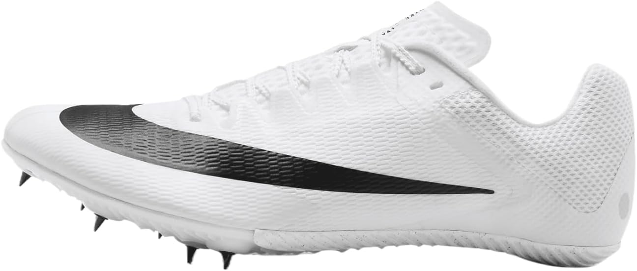 Nike Zoom Rival Sprint Track & Field Sprinting Spikes, White/Black-Metallic Silver, 15