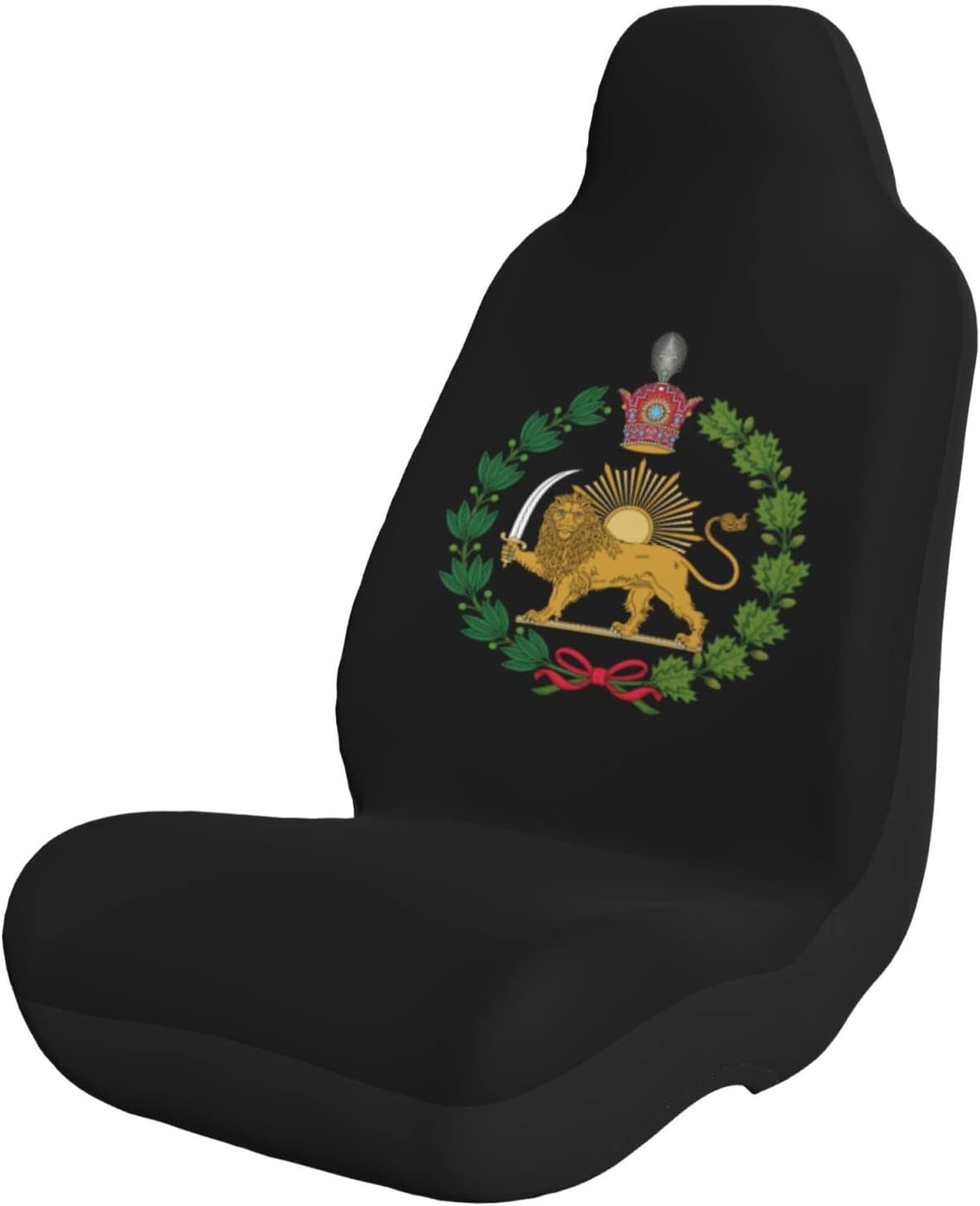 Persian Flag Iranian Lion Sun and Crown Iran Persia Car Seat Covers Breathable and Washable Auto Interior Protector Cover Fit Most Car Truck SUV Or Van Car Seat Covers Full Set