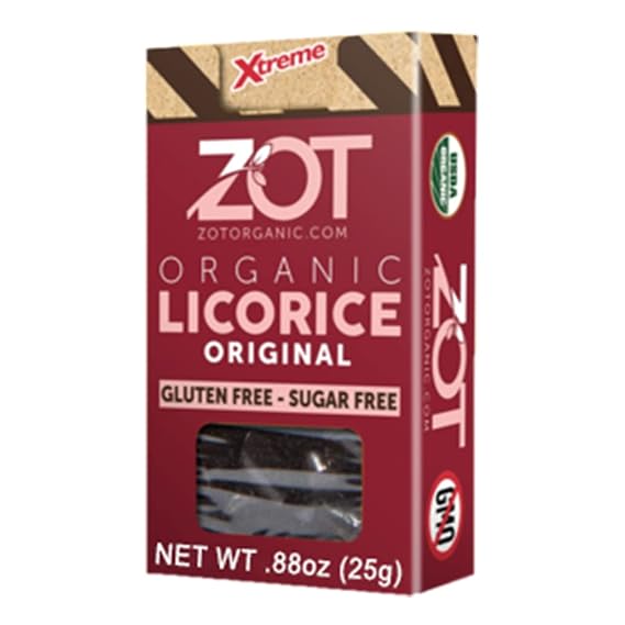 ZOT Organic Licorice Extract, Original, small Hard Bits, Bold Licorice treat, Sugar-Free, Gluten-Free, 0.7 oz box
