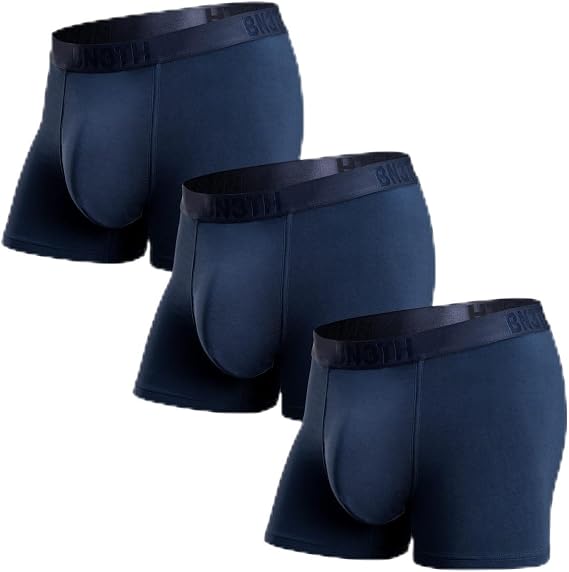 BN3TH Men’s Classic Icon Trunk with 3D Pouch, Anti-Chafe, Breathable TENCEL Modal, No-Roll Waistband, 3.5” Inseam (3pk)