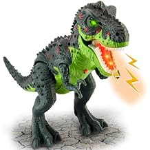 HYAKIDS Dinosaur Toys for Kids 3-5, Electric Tyrannosaurus Rex with Spray Mist, Walking, Light and Roaring Sound, Dino Toy Gift Ideas for Boys and Girls