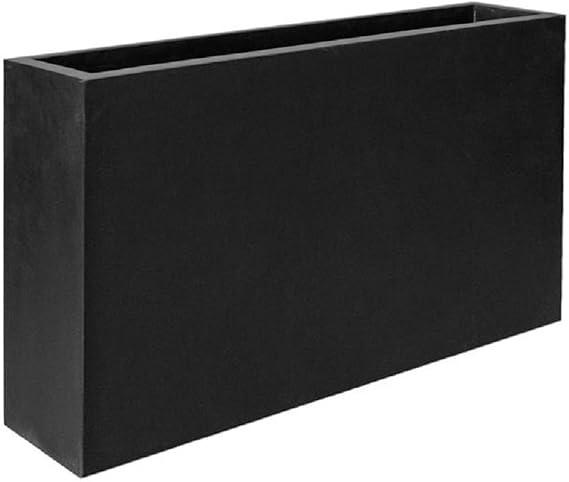 Pottery Pots Elegant Modern Black Rectangular Jort Indoor Outdoor Planter Pot 20H x 8W x 36L - Flower Planters