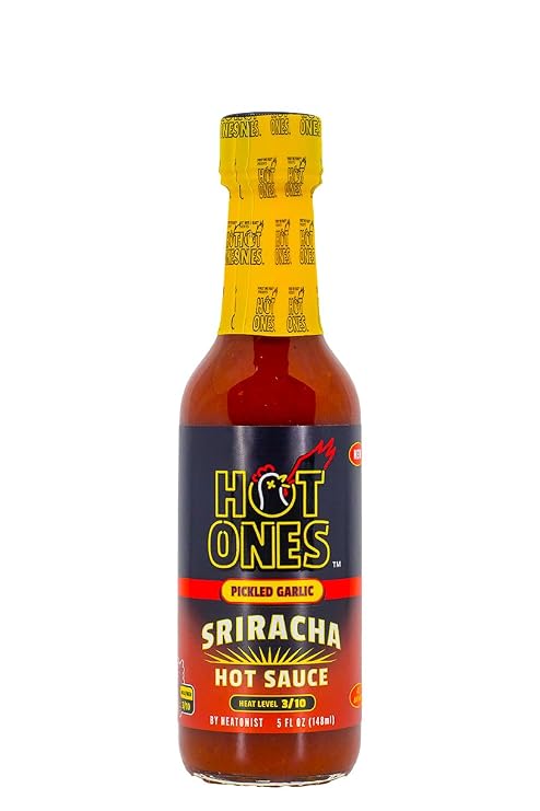 Hot Ones Pickled Garlic Sriracha Hot Sauce | Spicy, Savory Sriracha Made With Natural Ingredients | 5 Fl Oz. (1 Pack)