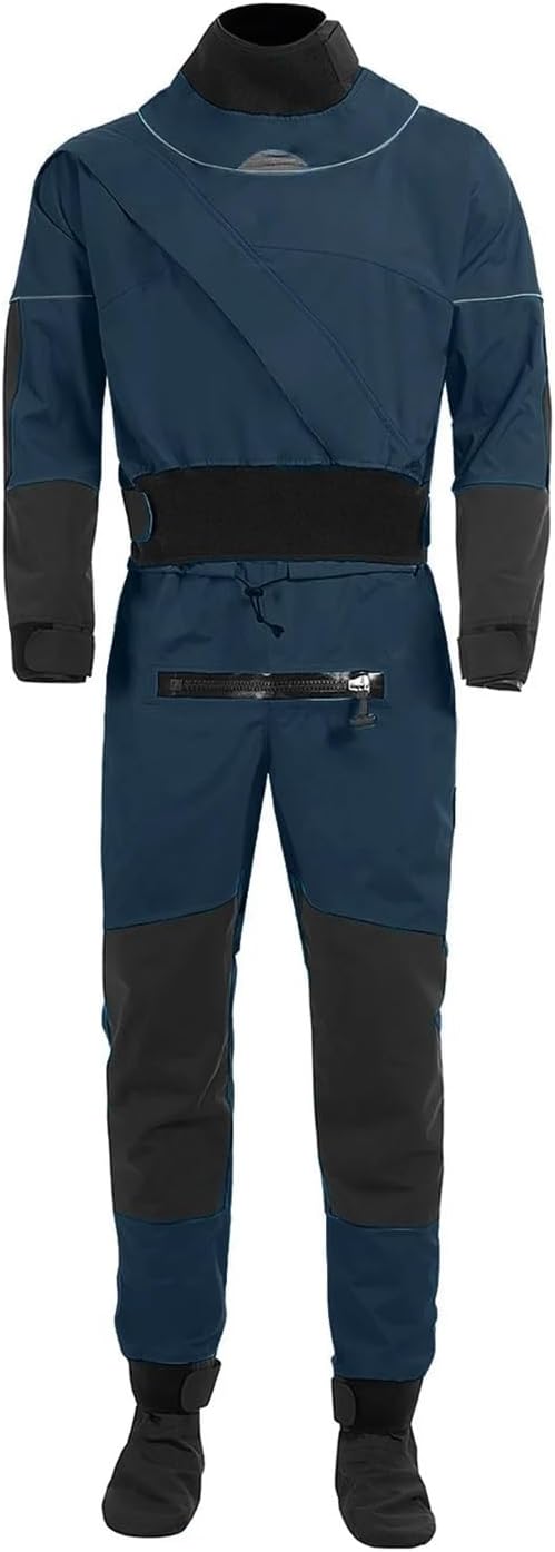 Drysuit Kayaking Dry Clothes Water Outdoor Sports Clothing 3-layer Waterproof Fabric Rubber Neck Covers(XXL)