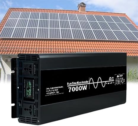 1pc 7000W-10000W Pure Sine Wave Inverter 12V/24V/48V to 110V/220V AC for RVs, Boats, and Home Solar with LCD Display(7000w 48vto220v)