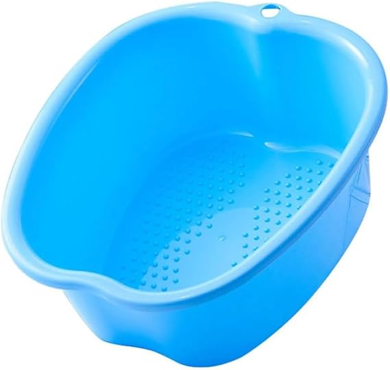 Foot Soaking Tub Sturdy Soaking Feet Bucket Large Size Foot Basin Thickened Massager Tub with Raised Massage Nodes Exfoliation Callus Pedicure Foots Spa Bath Bucket (Blue)