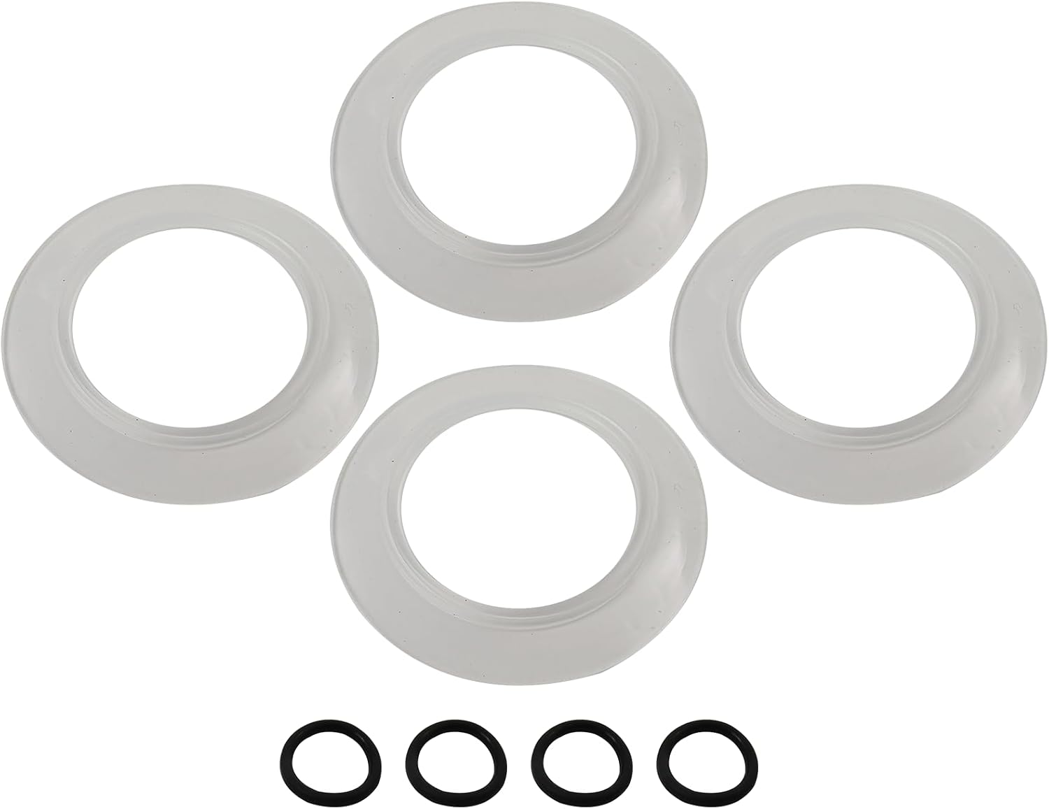 Latest Upgraded Canister Flush Valve Seal Equivalent For American Standard Toilet Parts 7301111-0070A - Replacement Rubber Seal for Toilet, 4-Pack, White, Includes 4 Canister Seals and O-Rings