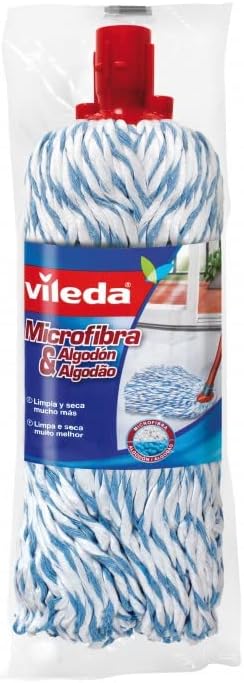 Vileda Hummel MOP Microfiber Cotton 139057, Black/White, Estandar