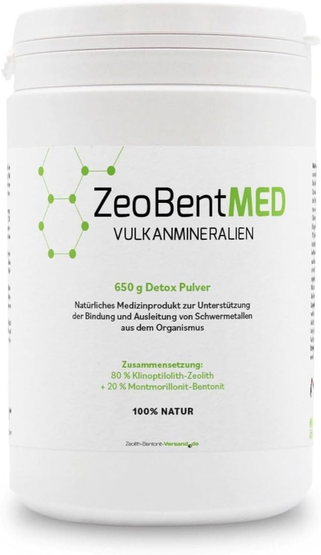 ZeoBent MED Detox Powder 650 g Zeolite Bentonite Medical Device Pharmacy Quality Comparison Winner Colon Cleansing Detoxification of Heavy Metals Detoxification Treatment Volcanic Minerals
