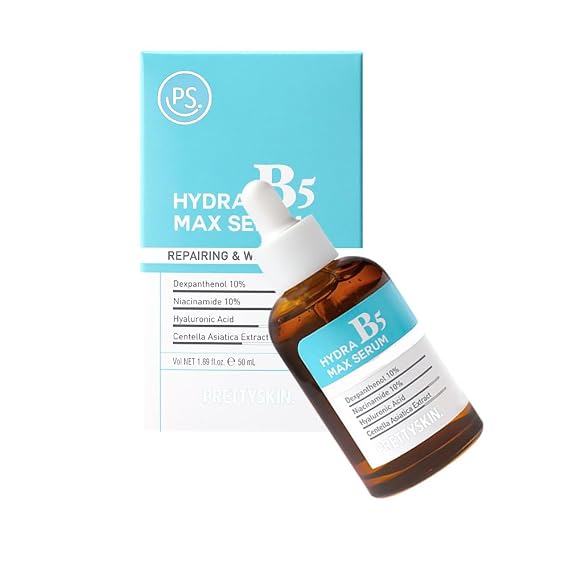 PRETTYSKIN 10% Niacinamide Face Serum with 10% Hyaluronic Acid & Vitamin B5 - Hydrating CICA Facial Serum for Pore Appearance & Skin Texture Support, All Skin Types, 1.69 fl oz
