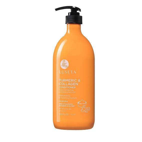 Luseta Turmeric & Collagen Conditioner Thickenig Conditioner for Thin and Oily Hair, Reduce Breakage and Repair Damaged Hair for Men and Women