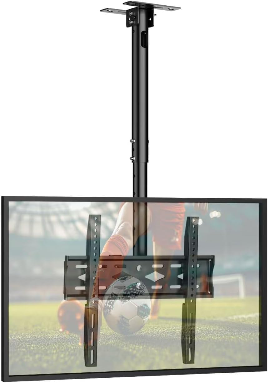 Ceiling TV Bracket for 26-68 inch Flat Screen Fits Most LCD LED OLED 32 43 55 60 65" TVs Monitor, Full Motion Height Adjustable TV Bracket up to 45kg Max VESA 400x400mm Hanging TV Mount
