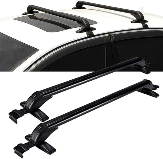 43" Universal Roof Rack Cross Bars with Lock, 165 lbs Capacity | Aluminum Crossbars for SUVs & Wagons WITHOUT Raised Side Rails, Clamp-On Window Frame Mount