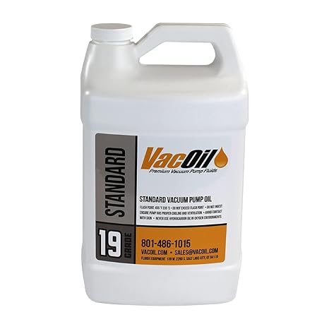 VacOil 19 Grade Vacuum Pump Oil | 1 Gallon for Edwards, Welch, Leybold, Agilent, High Grade, Molecularly Distilled & Increases Vacuum Pump Life