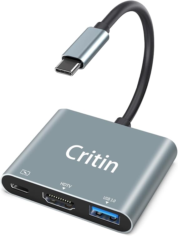 3 in 1 USB C to HD Multiport Adapter with 100W PD Fast Charging