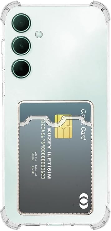 Shock Absorbing Transparent Silicone Case with Cover Camera Protection Card Holder Compatible with Samsung Galaxy A36