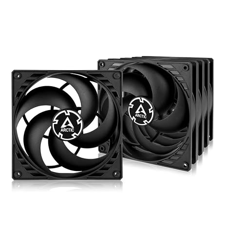 ARCTIC P14 PWM PST (5 Pack) - PC Fans, 140mm Case Fan with PWM Sharing Technology (PST), Pressure-optimised, Quiet Motor, Computer, Fan Speed: 2001700 RPM (0 RPM <5%) - Black
