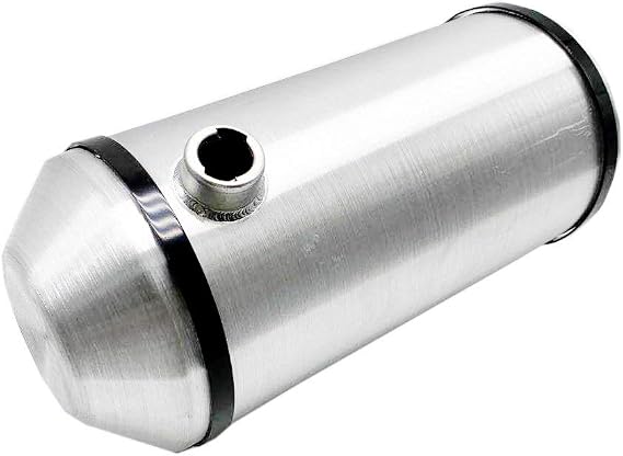 JSD 9 Gallons 10" x 26" Aluminum Spun Round Gas Tank Fuel Cell Tank End Fill 1/4" NPT Outlet