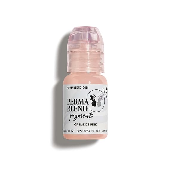 Perma Blend - Creme de Pink - Light Pink Tattoo Ink for Permanent Makeup - Lip Blush Microblading Ink to Enhance Color - Lip Blushing & Tattoo Supplies - Vegan (0.5 oz)