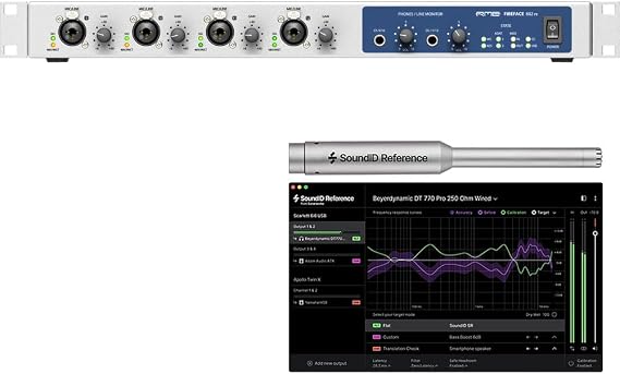 RME Fireface 802 FS 60-Channel USB-B Audio/MIDI Interface Bundle with SONARWORKS SoundID Reference Speaker and Headphone Calibration Software with Measurement Microphone