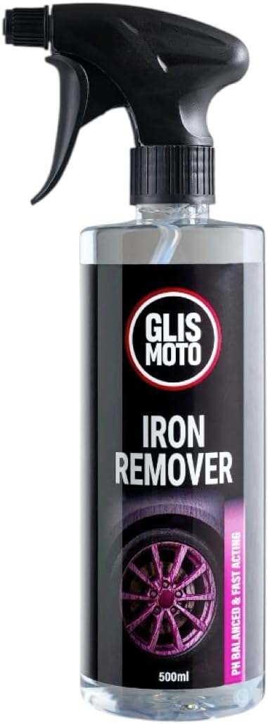 Glismoto Bleeding Iron Remover Spray 500ml, Alloy Wheel Cleaner – Powerful pH Neutral Fallout & Brake Dust Remover | Safe on Paintwork, Wheels & Trim | Colour-Changing Formula (500ml)