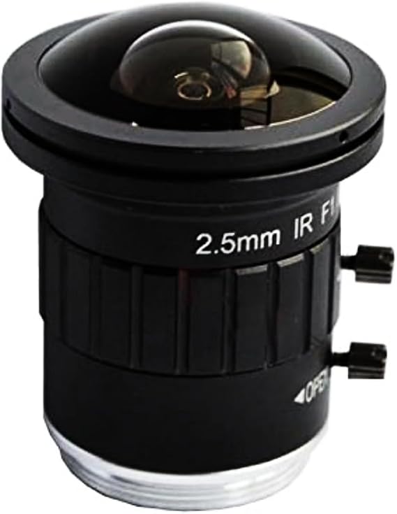 2.5mm 4K HD 8 Megapixe 2/3" F1.6 Fisheye Wide Angle View CS Mount Mono-Focal CCTV Lens Auto I-RIS for CCTV Camera Lens