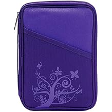 Royal Purple Reinforced Polyester Bible Cover Case with Handle, Thinline